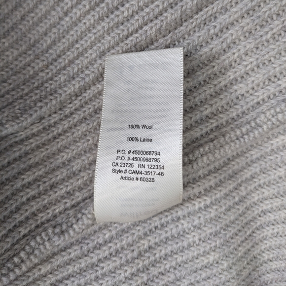 Wilfred Vartan 100% Wool Long Open Front Cardigan XS Light Grey - Picture 11 of 13